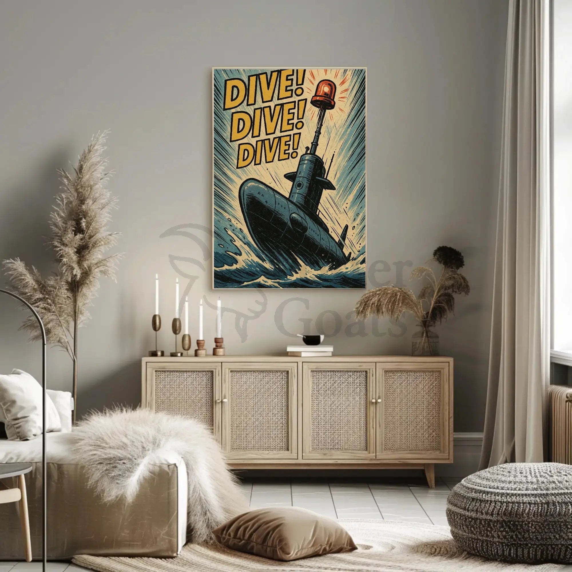 Daring Submarine Dive Vintage Military Recruitment Poster PosterGoat