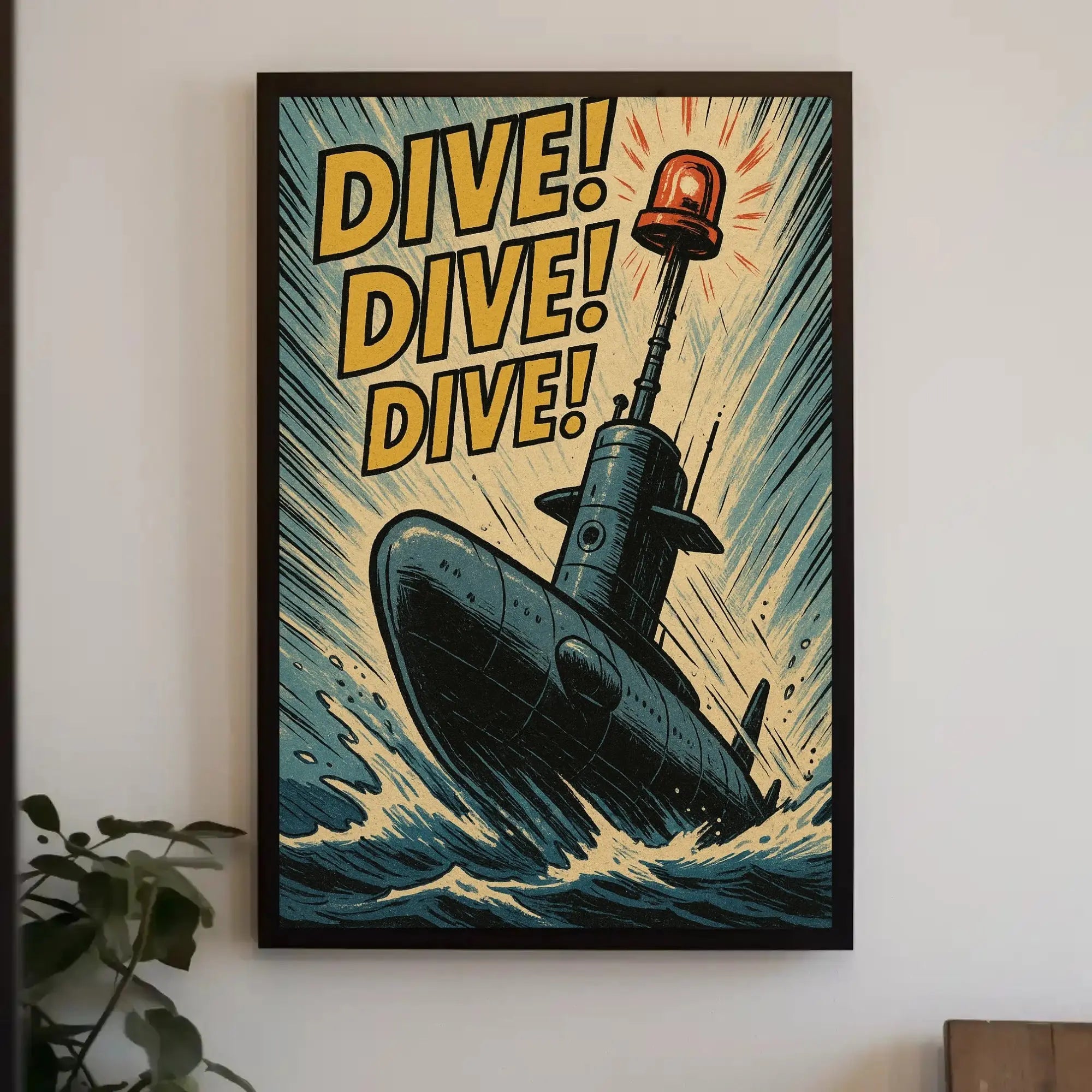 Daring Submarine Dive Vintage Military Recruitment Poster PosterGoat