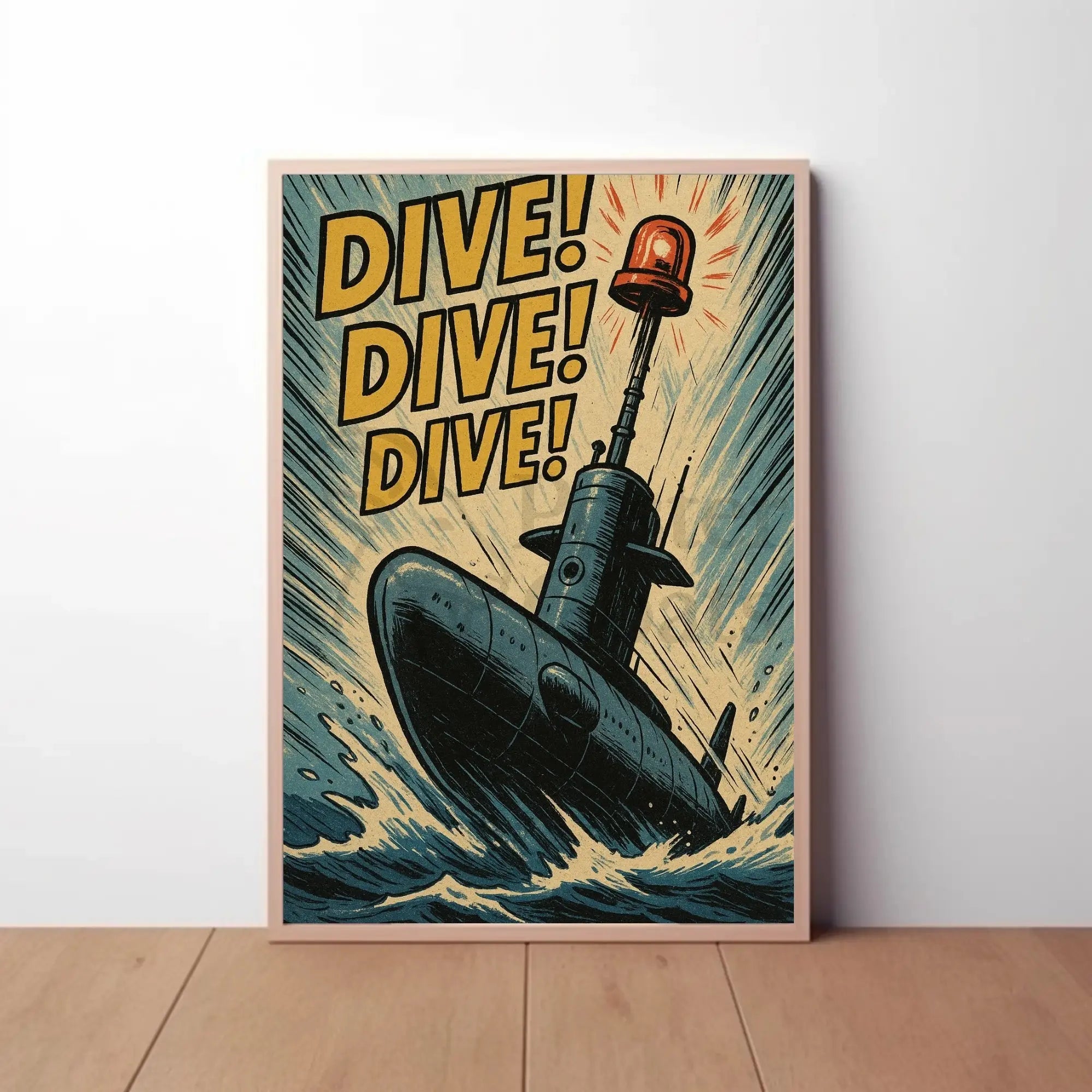 Daring Submarine Dive Vintage Military Recruitment Poster PosterGoat