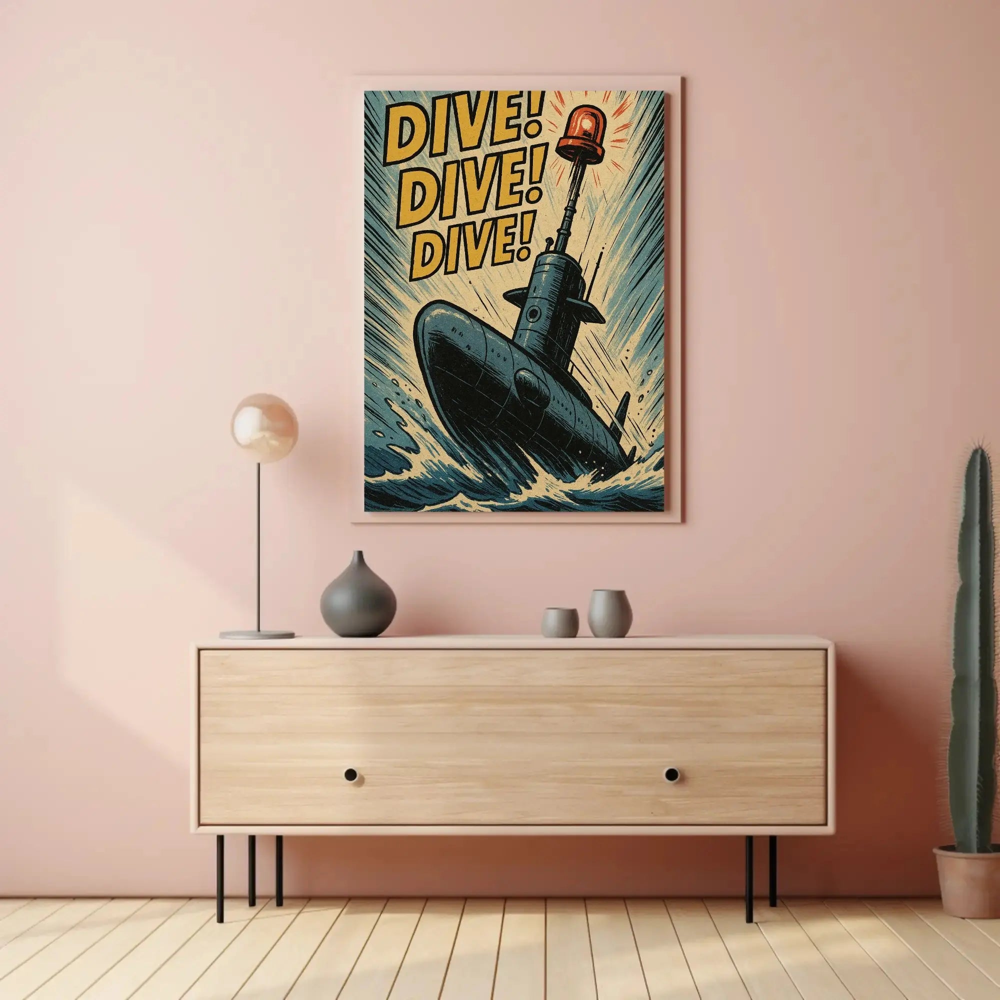 Daring Submarine Dive Vintage Military Recruitment Poster PosterGoat