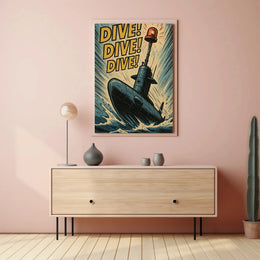 Daring Submarine Dive Vintage Military Recruitment Poster PosterGoat