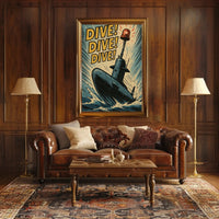 Daring Submarine Dive Vintage Military Recruitment Poster PosterGoat