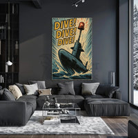 Daring Submarine Dive Vintage Military Recruitment Poster PosterGoat
