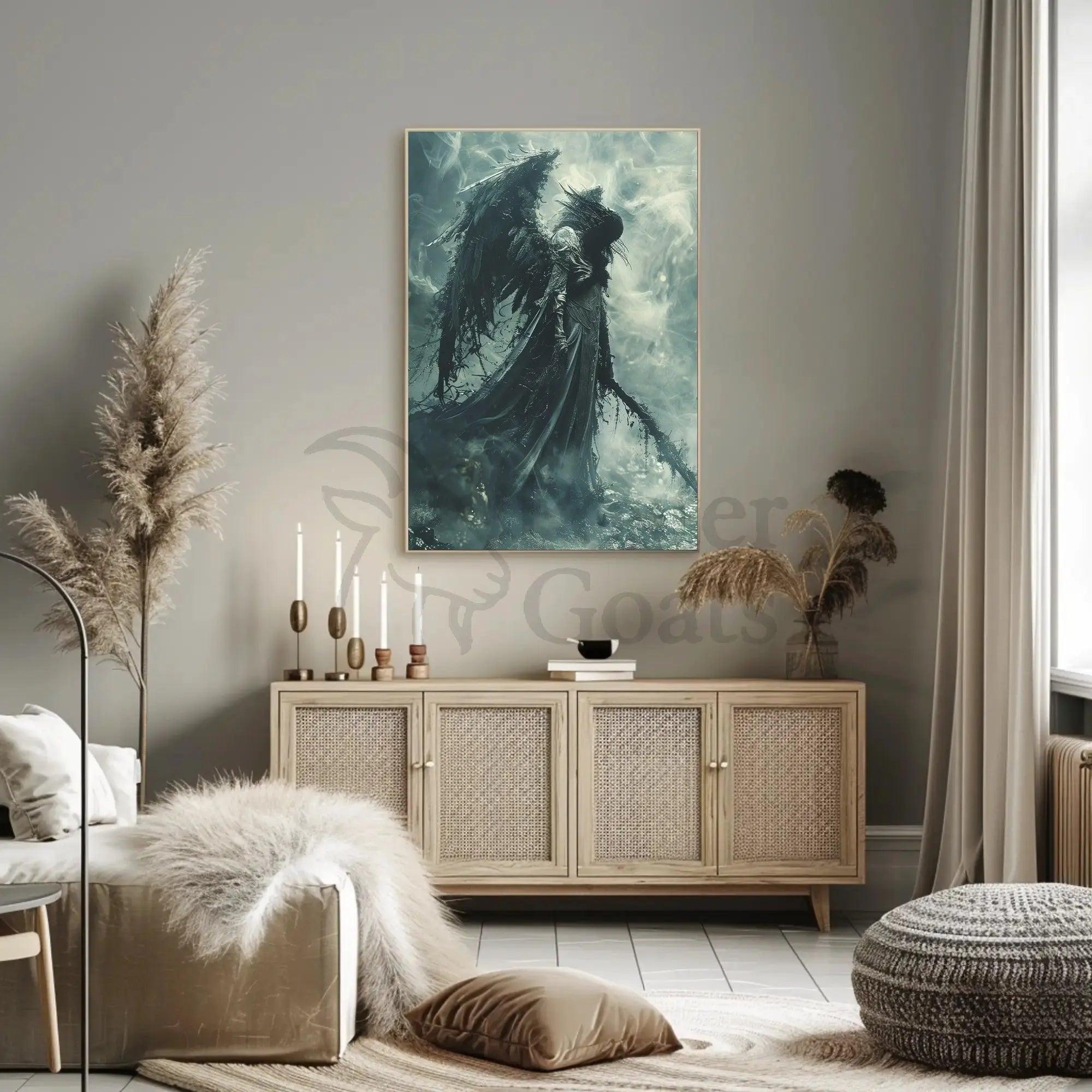 Dark Angelic Figure Fantasy Gothic Art Poster PosterGoat