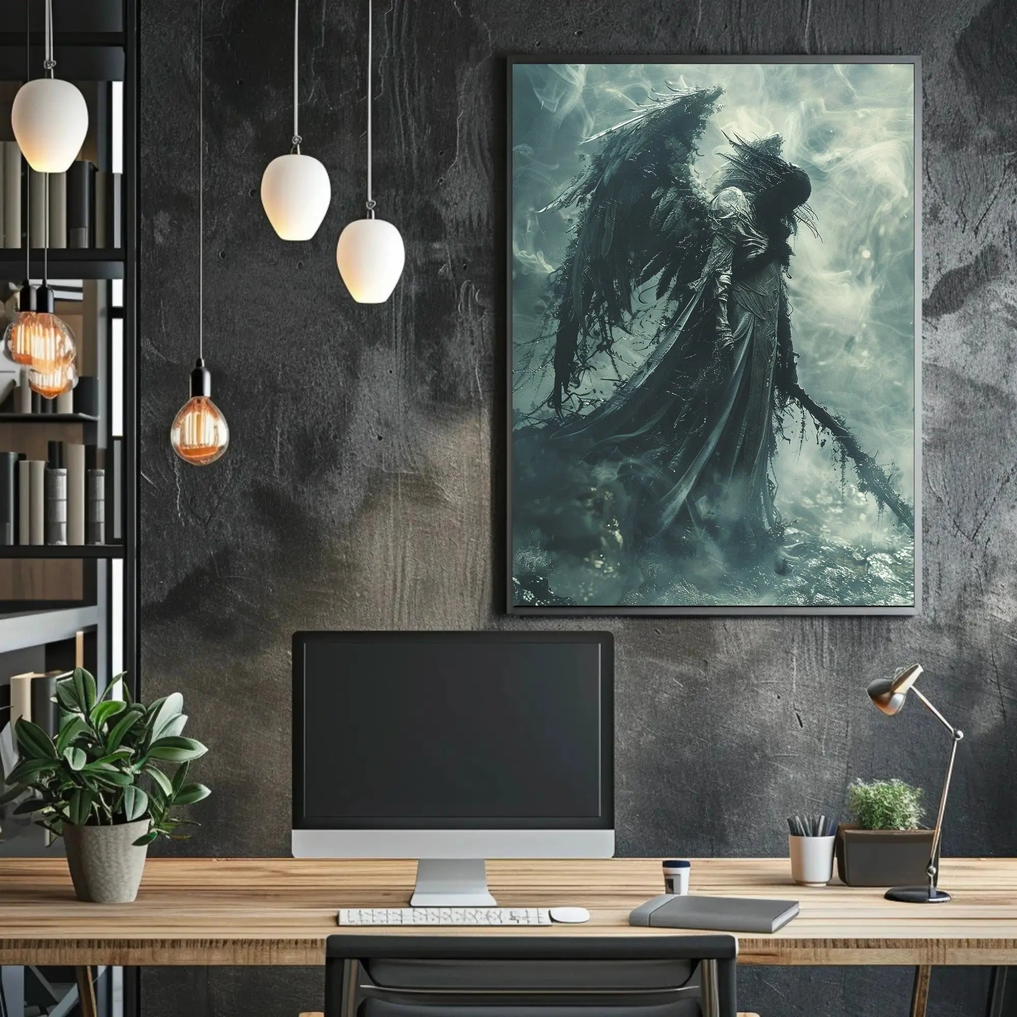 Dark Angelic Figure Fantasy Gothic Art Poster PosterGoat