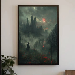 Dark Castle Mystery in Fantasy Setting Art Poster PosterGoat