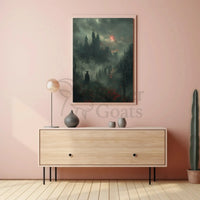 Dark Castle Mystery in Fantasy Setting Art Poster PosterGoat