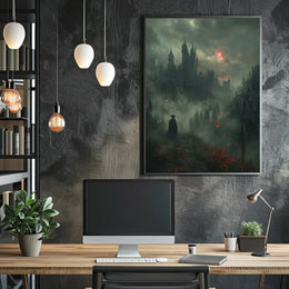 Dark Castle Mystery in Fantasy Setting Art Poster PosterGoat