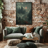 Dark Castle Mystery in Fantasy Setting Art Poster PosterGoat
