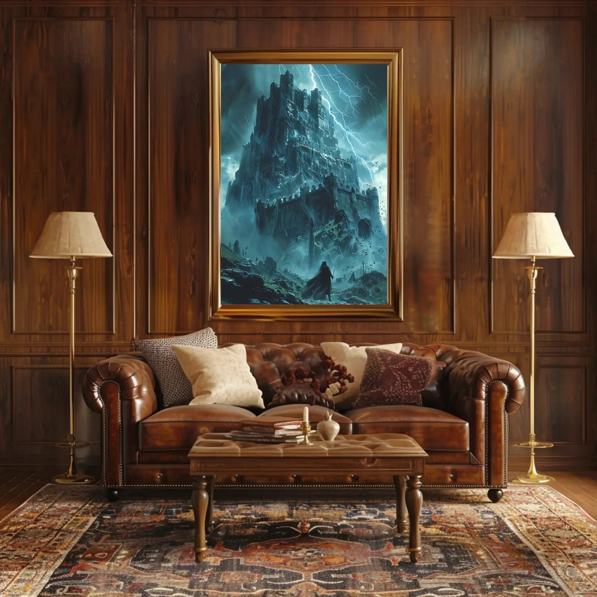 Dark Castle Storm: Atmospheric Medieval Fantasy Poster PosterGoat