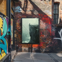 Dark Crow on Cliff: Mystical Animal Art Poster PosterGoat