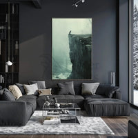 Dark Crow on Cliff: Mystical Animal Art Poster PosterGoat