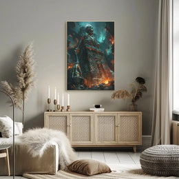 Dark Deity Awakens: Hyper-Realistic Fantasy Art Poster PosterGoat