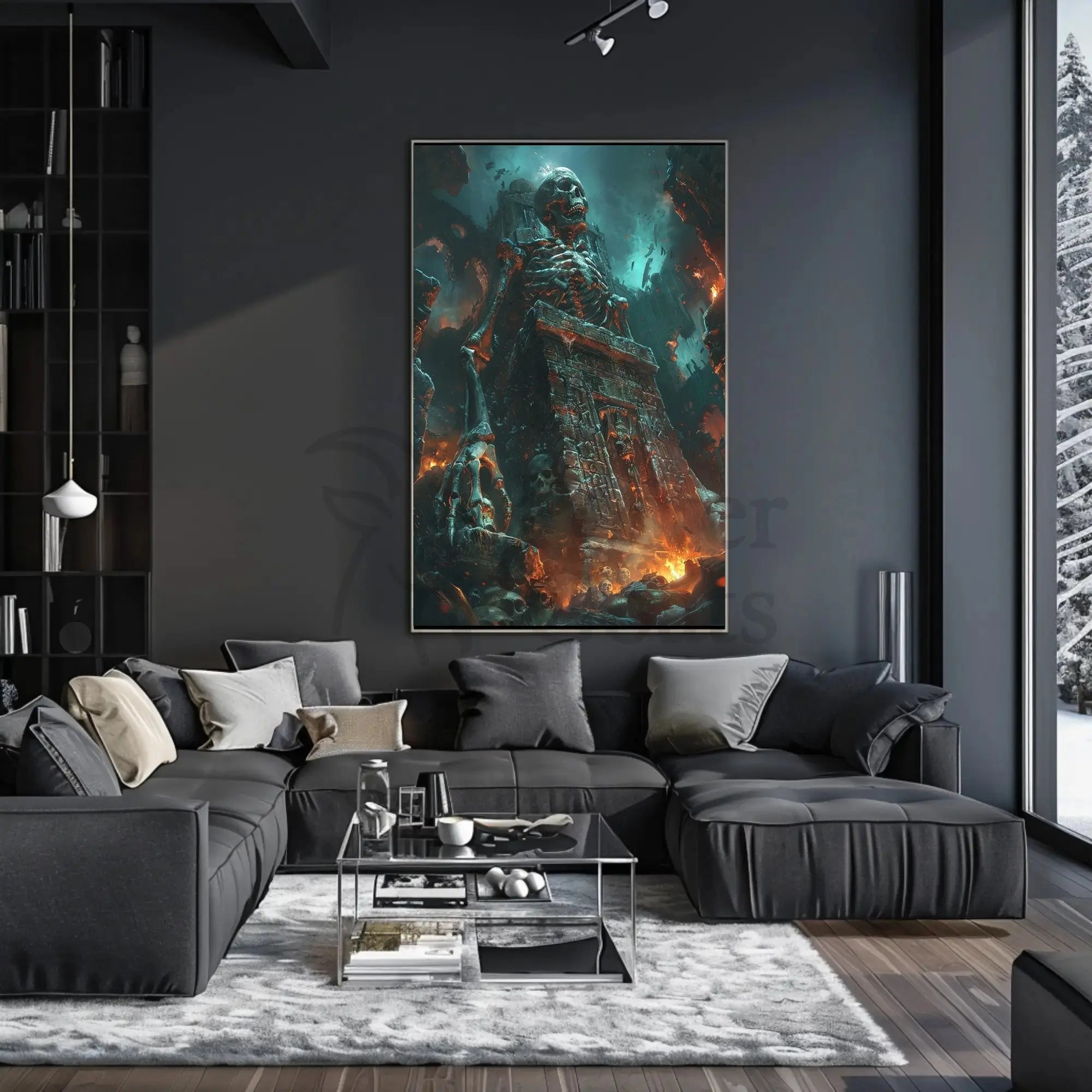 Dark Deity Awakens: Hyper-Realistic Fantasy Art Poster PosterGoat