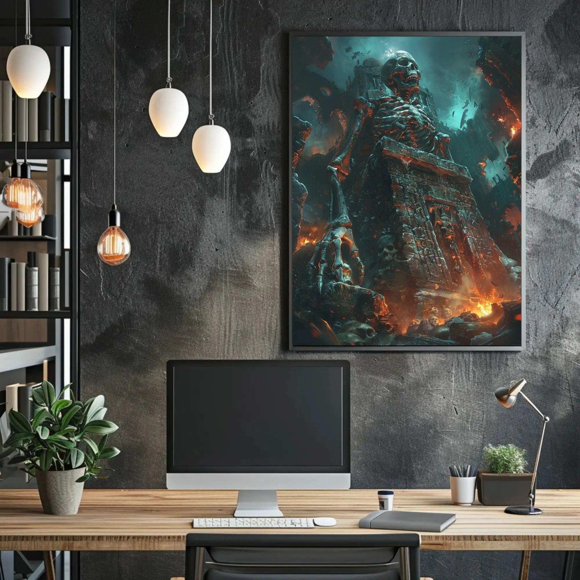 Dark Deity Awakens: Hyper-Realistic Fantasy Art Poster PosterGoat