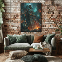 Dark Deity Awakens: Hyper-Realistic Fantasy Art Poster PosterGoat