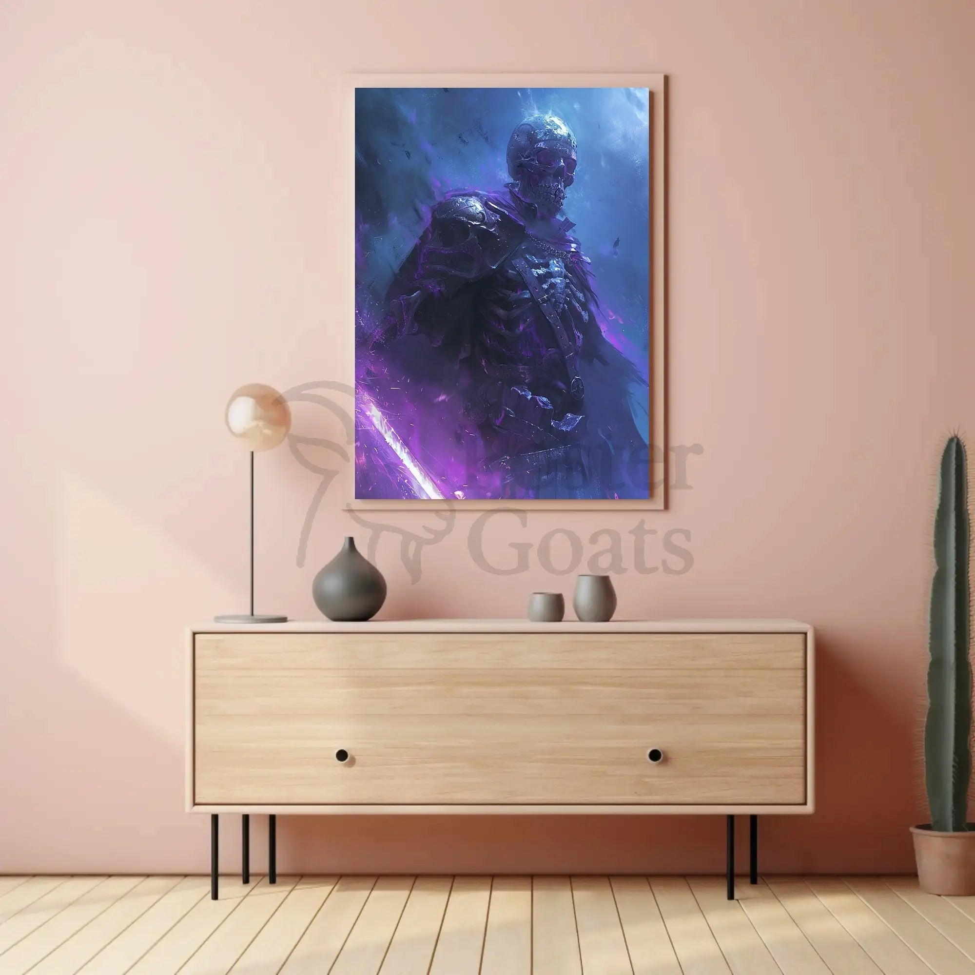 Dark Fantasy Skeletal Warrior Digital Art Poster PosterGoat