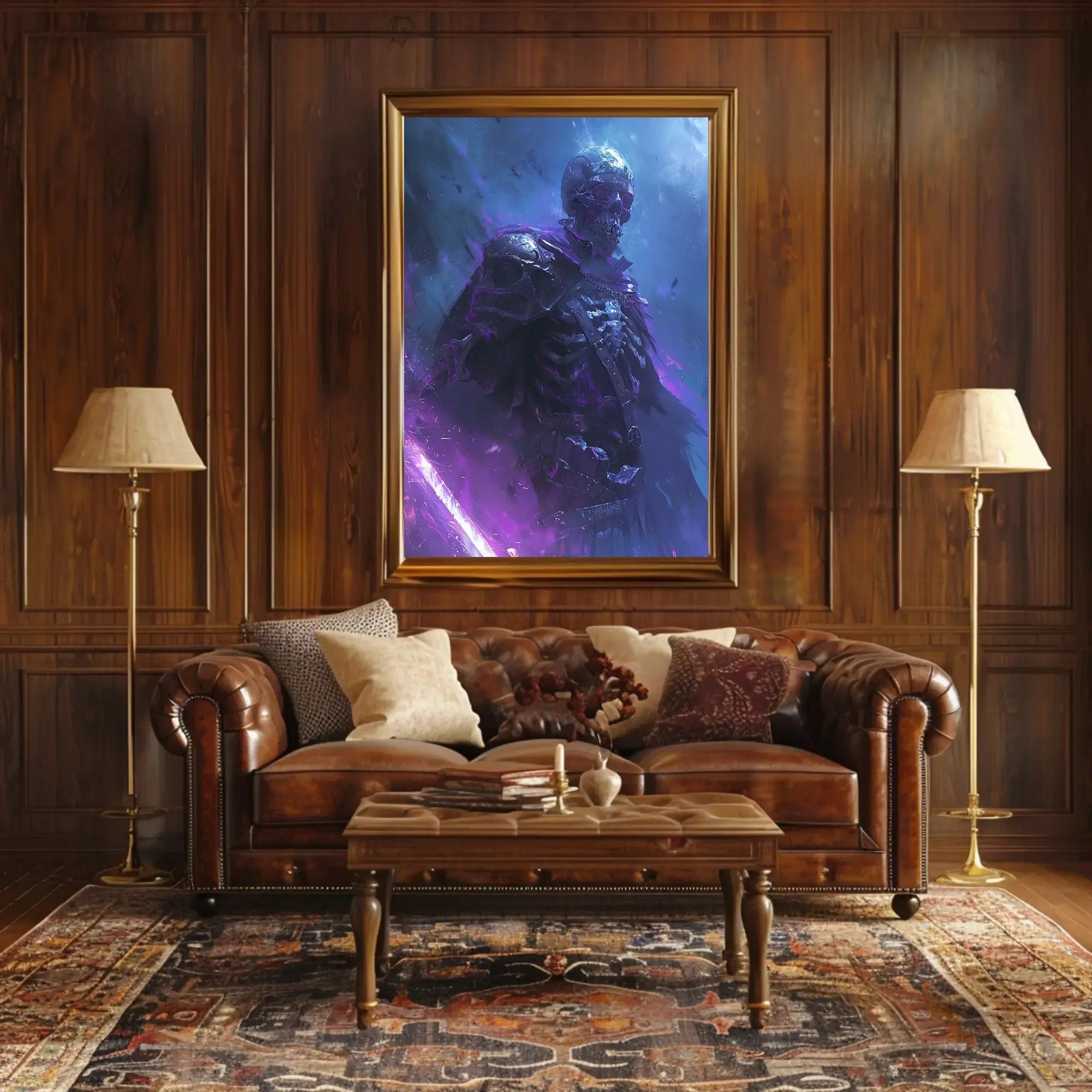 Dark Fantasy Skeletal Warrior Digital Art Poster PosterGoat