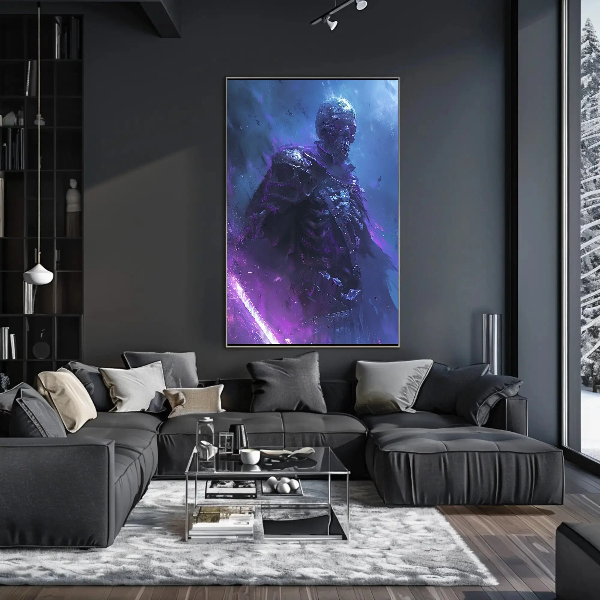 Dark Fantasy Skeletal Warrior Digital Art Poster PosterGoat