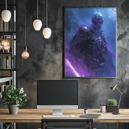 Dark Fantasy Skeletal Warrior Digital Art Poster PosterGoat