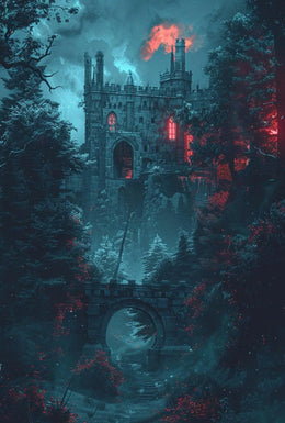 Dark Gothic Castle Mystical Adventure Art Poster PosterGoat