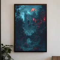 Dark Gothic Castle Mystical Adventure Art Poster PosterGoat