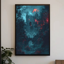 Dark Gothic Castle Mystical Adventure Art Poster PosterGoat