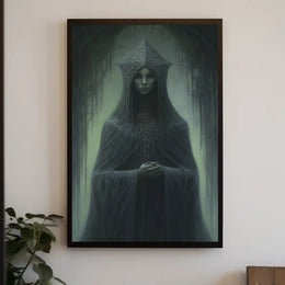 Dark Gothic Fantasy Art with Mysterious Figure Poster PosterGoat