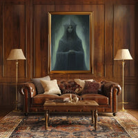 Dark Gothic Fantasy Art with Mysterious Figure Poster PosterGoat