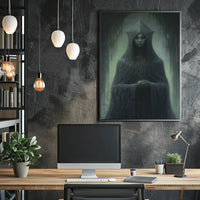 Dark Gothic Fantasy Art with Mysterious Figure Poster PosterGoat