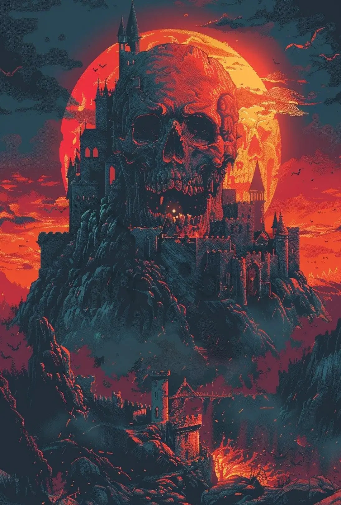 Dark Mythical Castle Scene Artistic or Pop Culture Poster PosterGoat