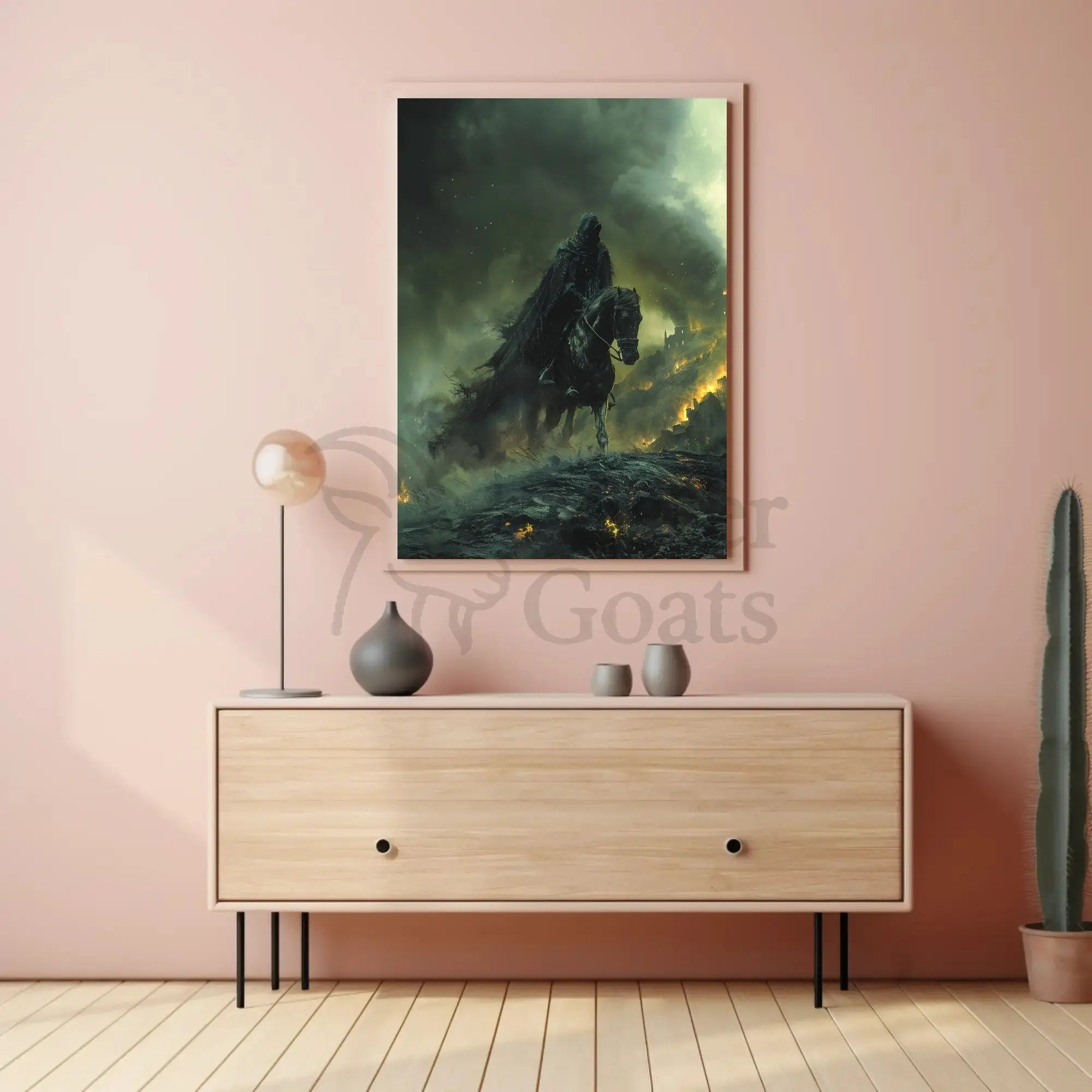 Dark Rider on Horseback Fantasy Artistic Poster PosterGoat