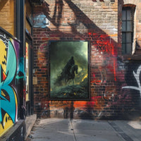 Dark Rider on Horseback Fantasy Artistic Poster PosterGoat