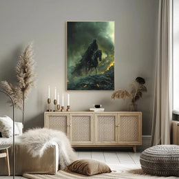 Dark Rider on Horseback Fantasy Artistic Poster PosterGoat