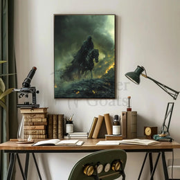 Dark Rider on Horseback Fantasy Artistic Poster PosterGoat