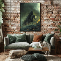 Dark Rider on Horseback Fantasy Artistic Poster PosterGoat