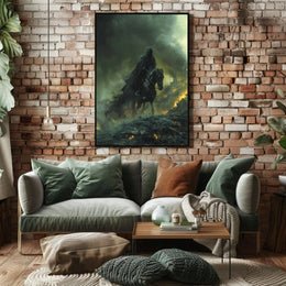Dark Rider on Horseback Fantasy Artistic Poster PosterGoat