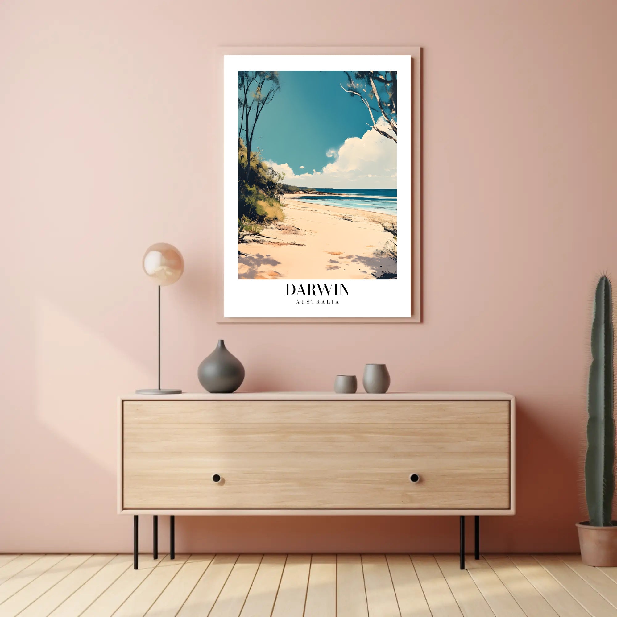 Darwin Beach Serenity Travel Poster PosterGoat