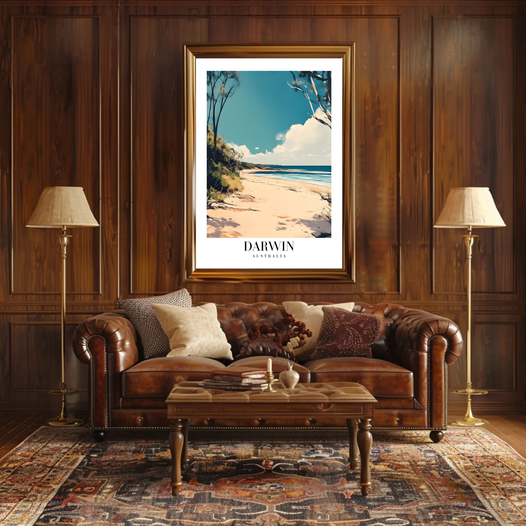 Darwin Beach Serenity Travel Poster PosterGoat