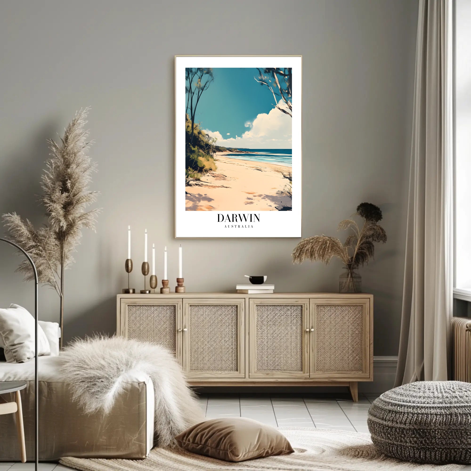 Darwin Beach Serenity Travel Poster PosterGoat