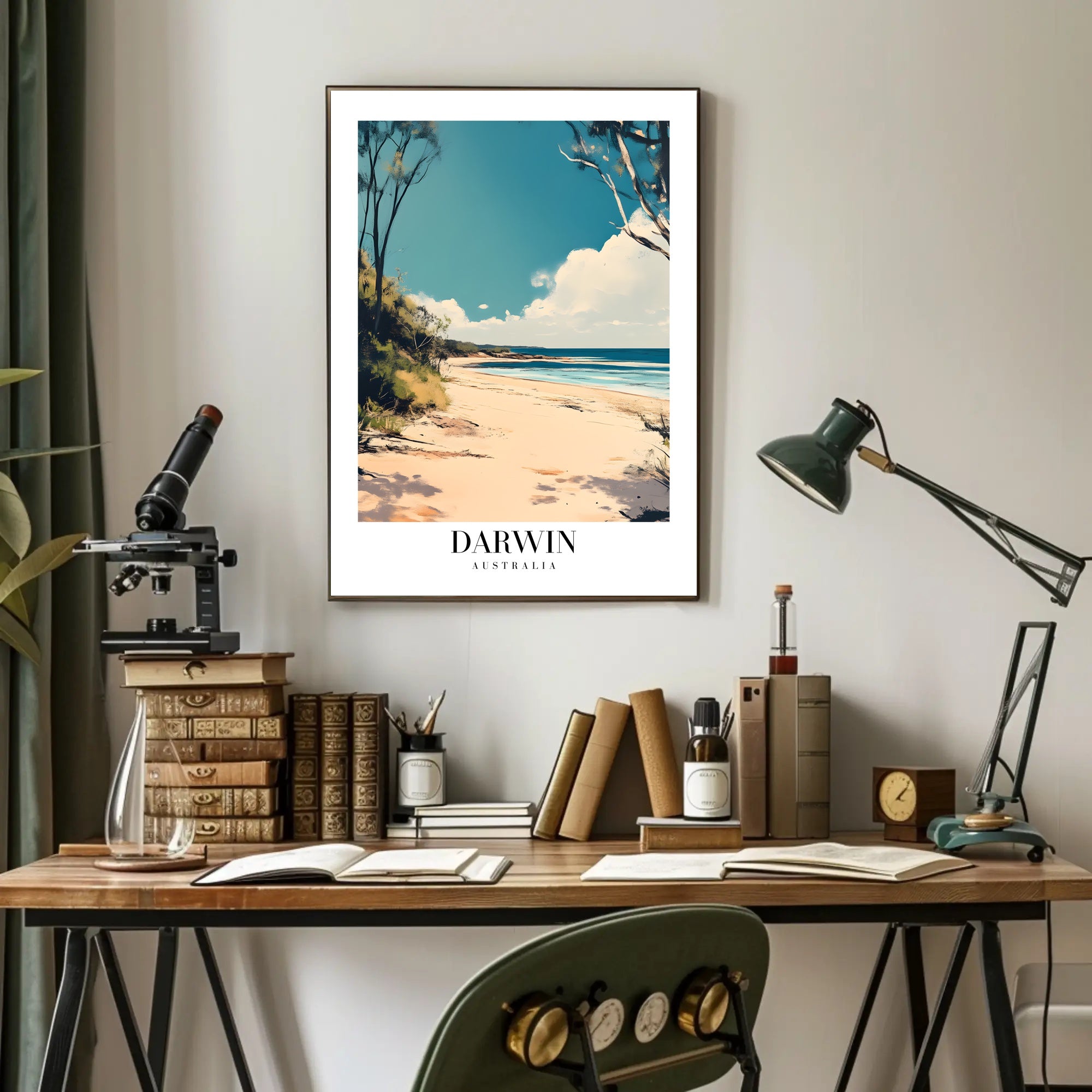 Darwin Beach Serenity Travel Poster PosterGoat