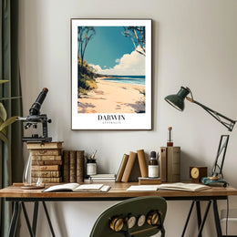 Darwin Beach Serenity Travel Poster PosterGoat