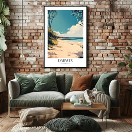 Darwin Beach Serenity Travel Poster PosterGoat