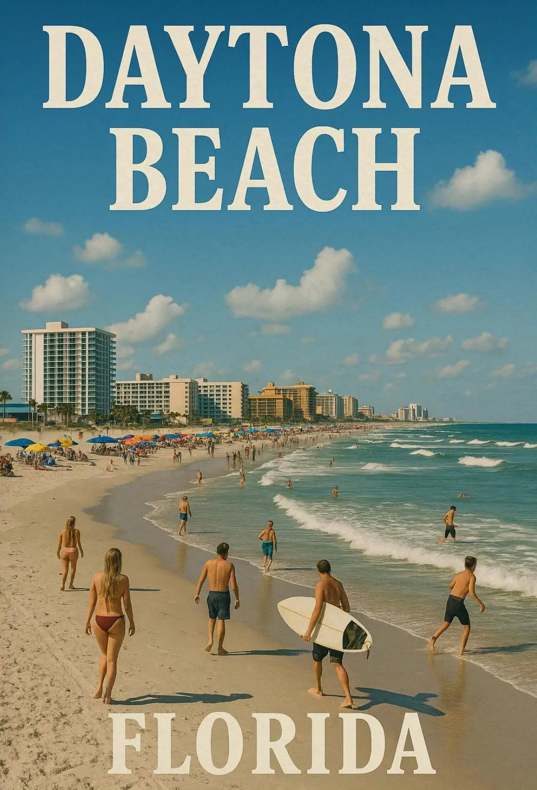 Daytona Beach Retro Travel Poster PosterGoat