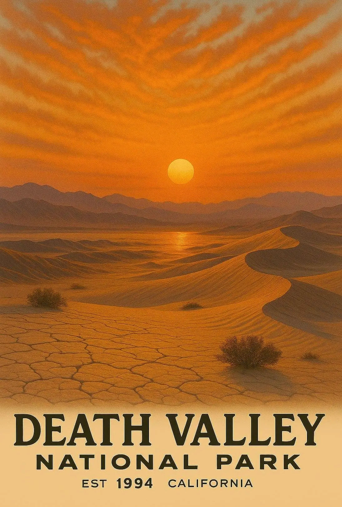 Death Valley National Park 1994 Vintage National Park Poster PosterGoat