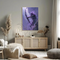 Death’s Archer: Eerie Skeletal Figure in Dark Fantasy Poster PosterGoat