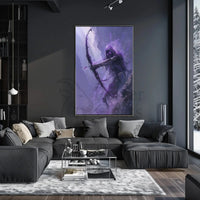 Death’s Archer: Eerie Skeletal Figure in Dark Fantasy Poster PosterGoat