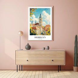 Debrecen Vintage Travel Poster: Nostalgic European Cityscape PosterGoat