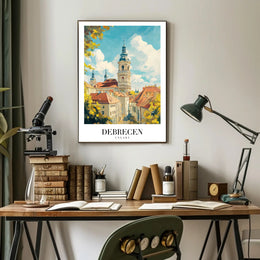 Debrecen Vintage Travel Poster: Nostalgic European Cityscape PosterGoat