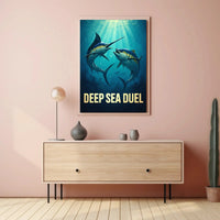 Deep Sea Duel Confrontation Action Animal Poster PosterGoat